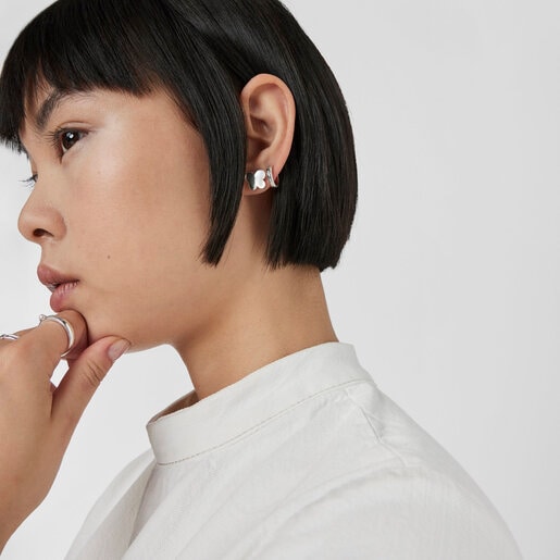 Boucles d'oreilles Bold Motif papillon en argent