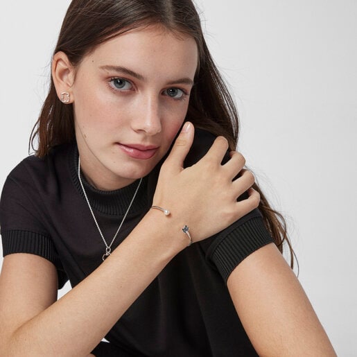 Silver TOUS Sweet Dolls Bracelet with pearl
