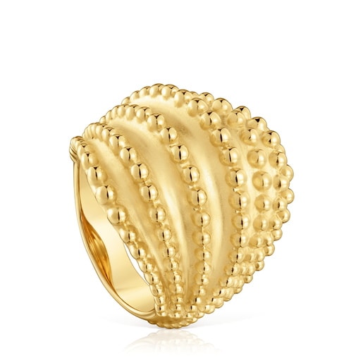 Anello in argento placcato oro 18 kt grande TOUS Grain