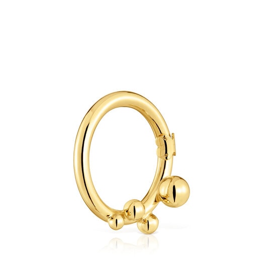 Large Ring with 18kt gold plating over silver and details Hold | TOUS