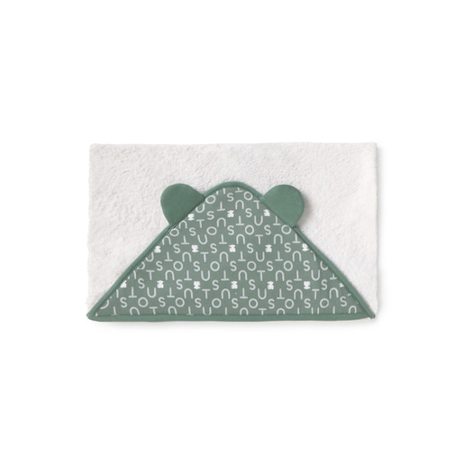 Baby bath cape in Soft green