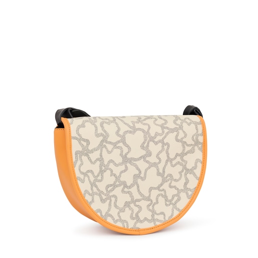 Medium beige and mustard-colored Amaya Kaos Icon Crossbody bag