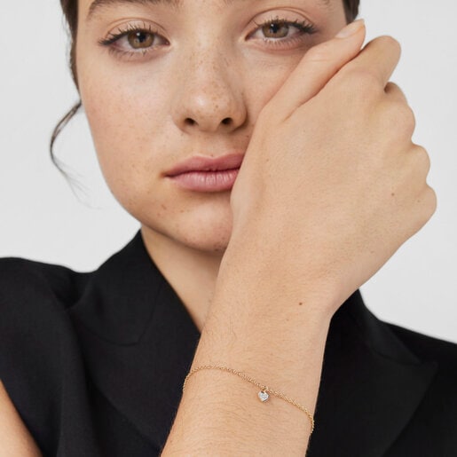 San Valentin Bracelet in gold with diamonds and a heart motif