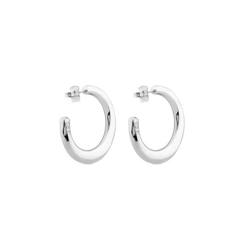 Silver Warm Hoop earrings