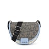 Medium beige and blue Amaya Kaos Icon Crossbody bag