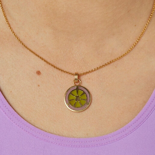 20-mm silver vermeil TOUS St. Tropez Cup Enameled pendant