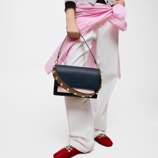 Medium blue and pink Crossbody bag Audree Saffiano