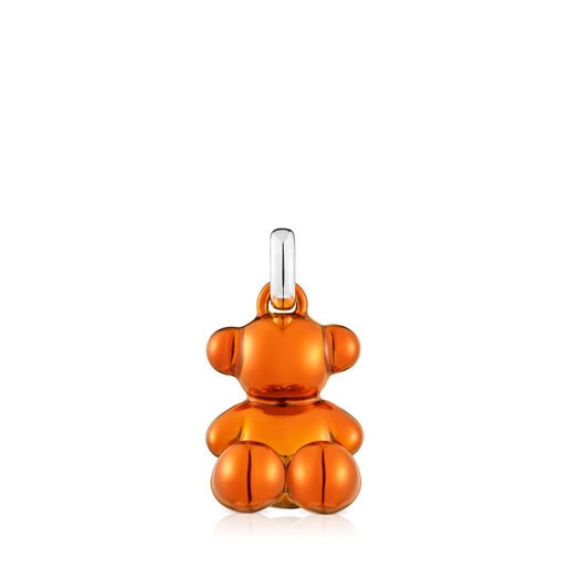 Dije oso de acero en color naranja Bold Bear