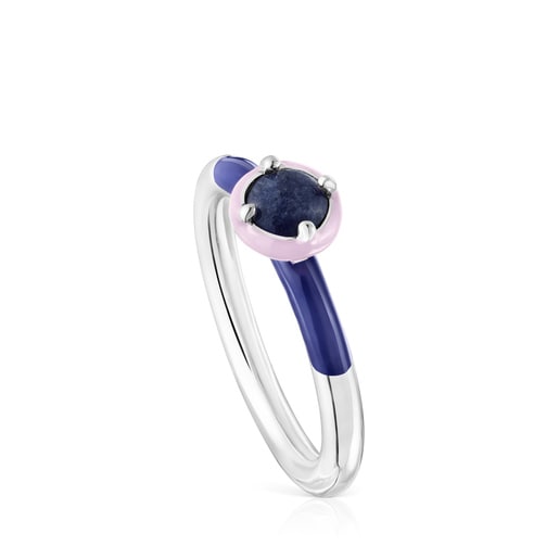 Silver TOUS Vibrant Colors Ring with sodalite and enamel