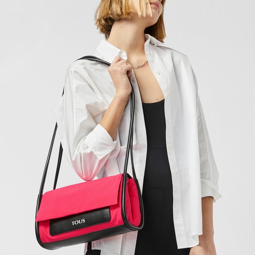 Bandolera mediana rosa fluorescente TOUS Empire Cotton