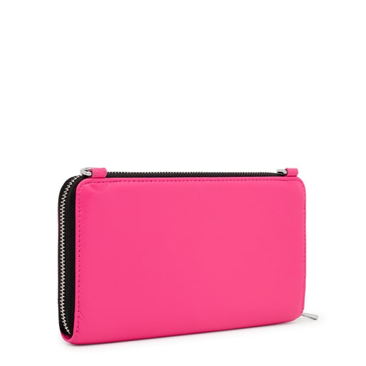 Fuchsia-colored Hanging wallet with cellphone case TOUS Carol