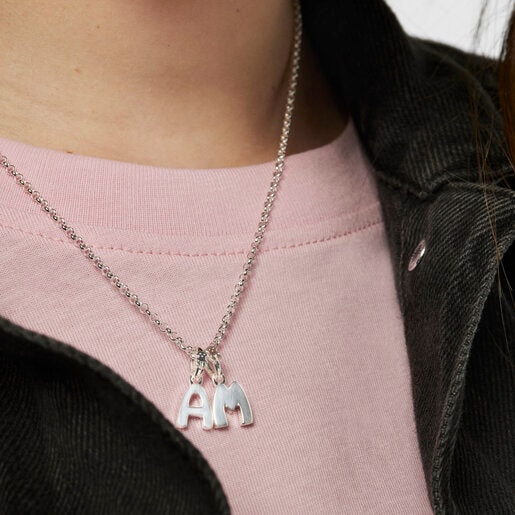 Alphabet letter A pendant in silver