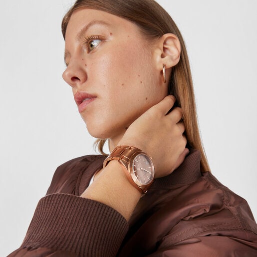 赤銅色のアルマイト仕上げアルミニウムの腕時計 Drive Aluminio