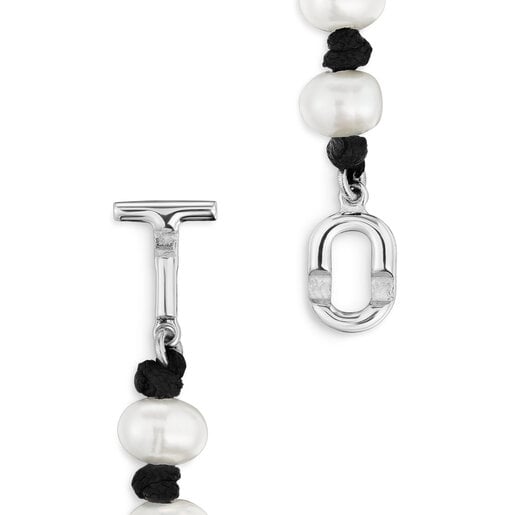 Collar de nylon negro con perlas cultivadas 42 cm TOUS MANIFESTO