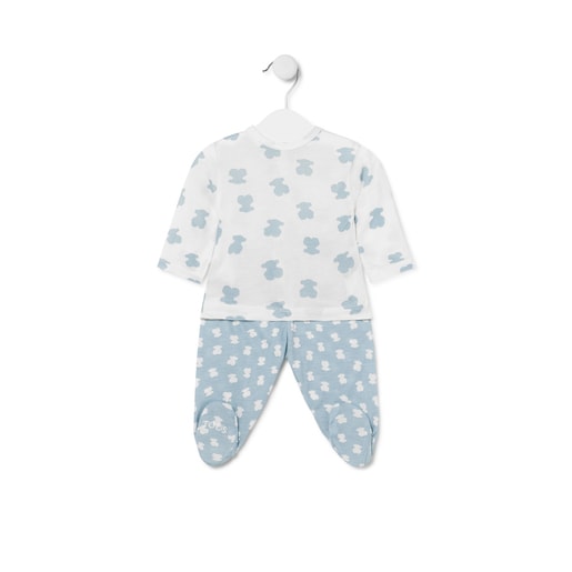 Bear baby outfit in Sky Blue