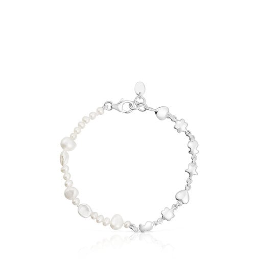 Pulsera tous perlas 2025 y oso plata