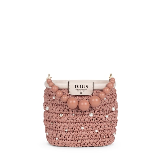 Bucket bag pequena TOUS Craft rosa e bege