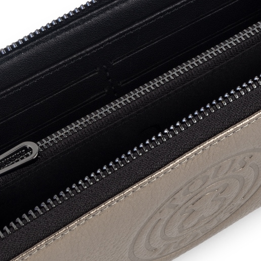 Medium gray Leather New Leissa Wallet | TOUS
