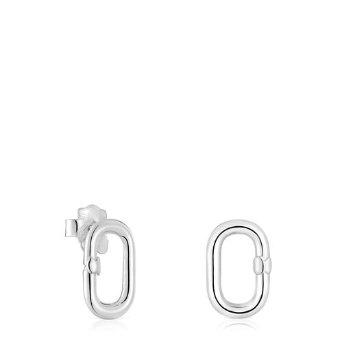 Aretes pequeños de plata Hold Oval