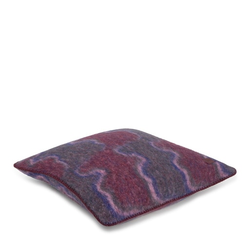 Cojín gris oscuro y burdeos TOUS Bear Waves