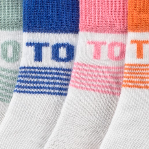 Conjunto de 4 pares de peúgas de bebé SSocks azul