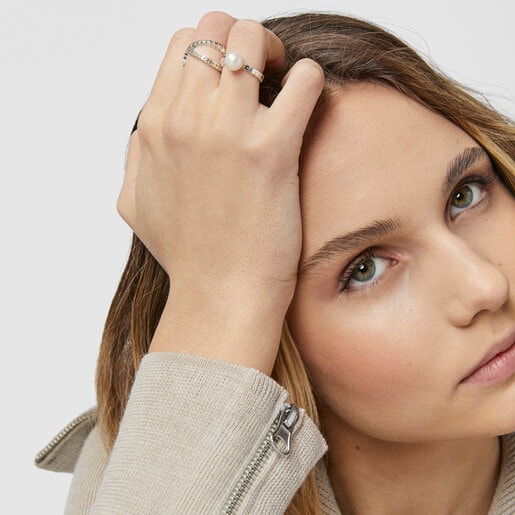 リング STRAIGHT パール・シルバー 12号