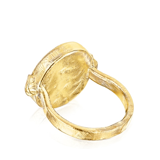 Bague camée Oceaan Color en argent vermeil et glass rose