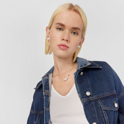 Silver Vermeil TOUS Pearls Necklace with Pearl
