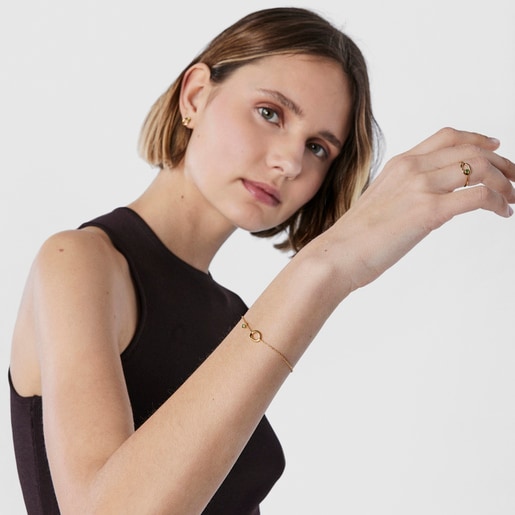 TOUS Hav bracelet in gold with circle and tsavorite gems