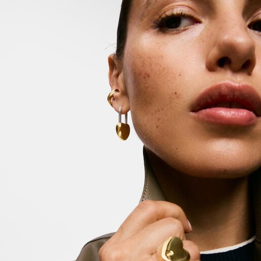 31 mm two-tone heart padlock Hoop earrings TOUS Unlock