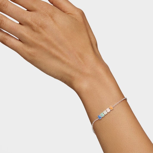 Mini Color Bracelet in Silver with Gemstones