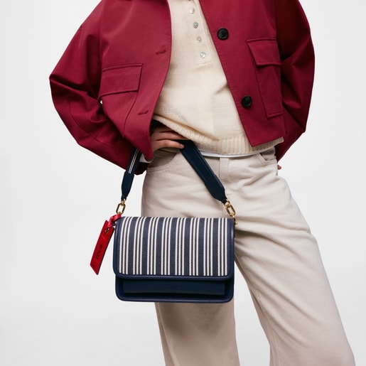 Bandolera mediana azul marino Audree Canvas