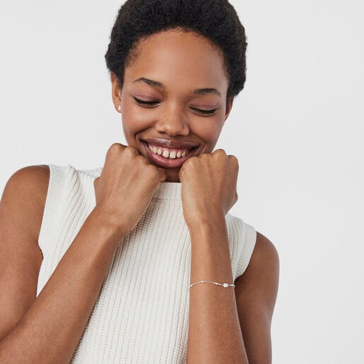 Silver Super Power Bracelet with Pearls