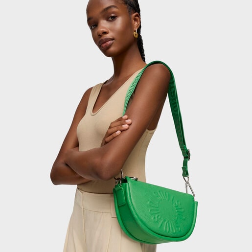 Sac à bandoulière en cuir vert moyen TOUS Miranda