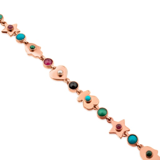 Rose Vermeil Silver Super Power Bracelet with Gemstones