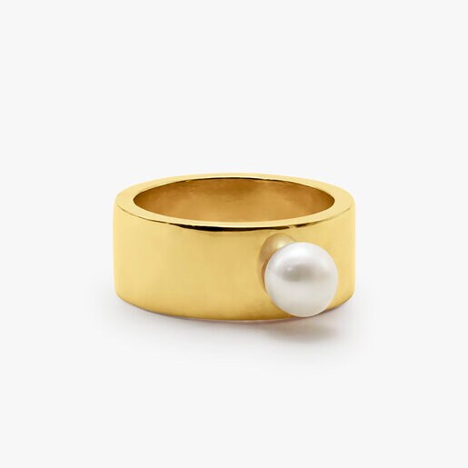 NAKED PEARL SILVER VERMEIL RING
