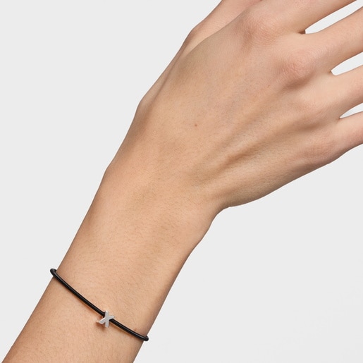 7 mm silver letter X Charm TOUS Mesh Tube