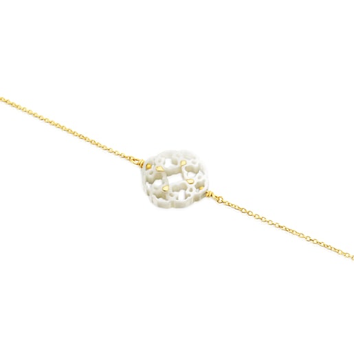 Pulsera de oro con nácar Mossaic Power