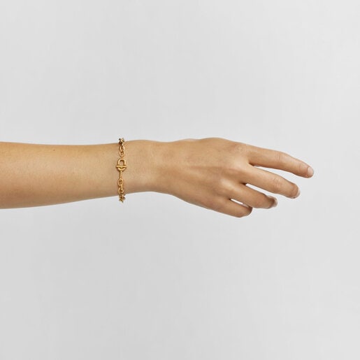TOUS MANIFESTO chain bracelet with 18 kt gold plating over silver
