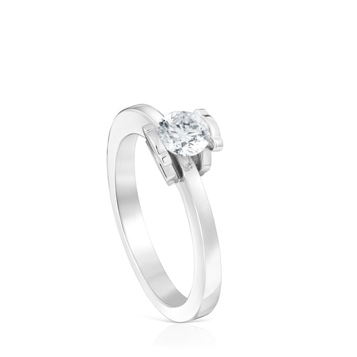 Anillo solitario de platino con diamante creado en laboratorio 0,50 ct Sweet Diamonds LGD