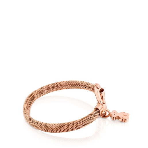 Pulsera mediana Hold con baño de oro rosa de 18 kt sobre plata y Acero
