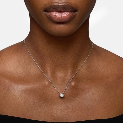 Gargantilla de platino con diamante talla brillante creado en laboratorio 0,50 ct Sweet Diamonds LGD