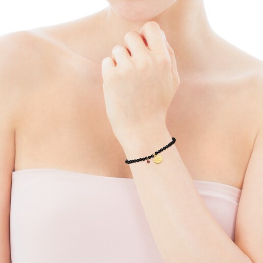 Chinese New Year Ox Bracelet in Vermeil silver and Onyx