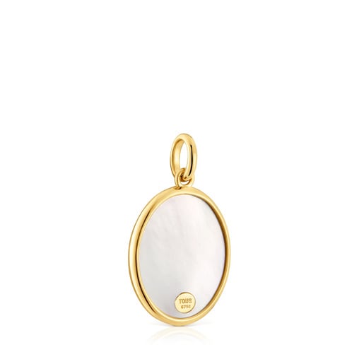 Gold and mother-of-pearl virgin Medallion pendant Devotion