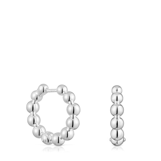 Gloss 15 mm small silver Hoop earrings with charms