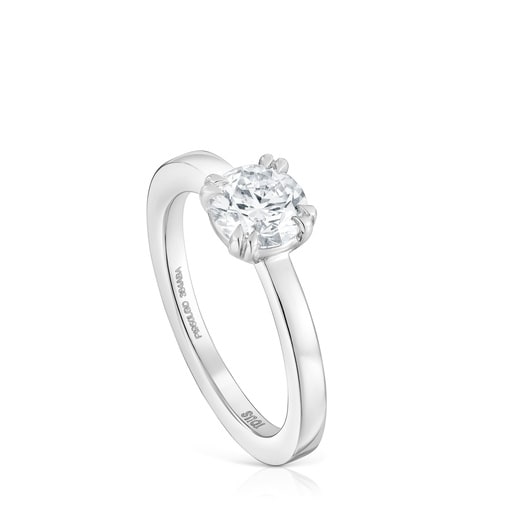 Anel solitário em platina com diamante criado em laboratório 1,00 ct TOUS Essentials LGD