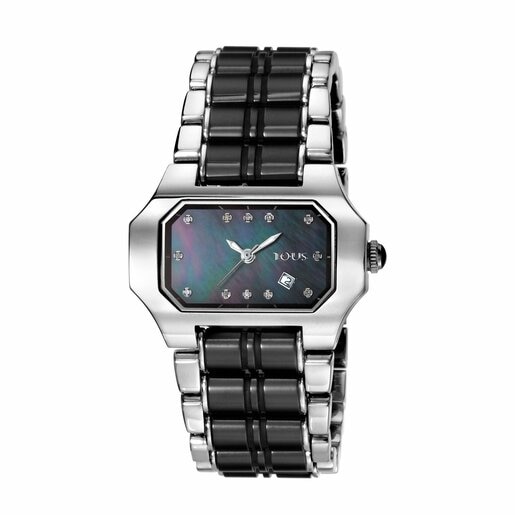 Steel Bel-air Watch with Diamonds