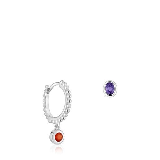 Silver short/long Earrings with gemstones TOUS Basic Colors