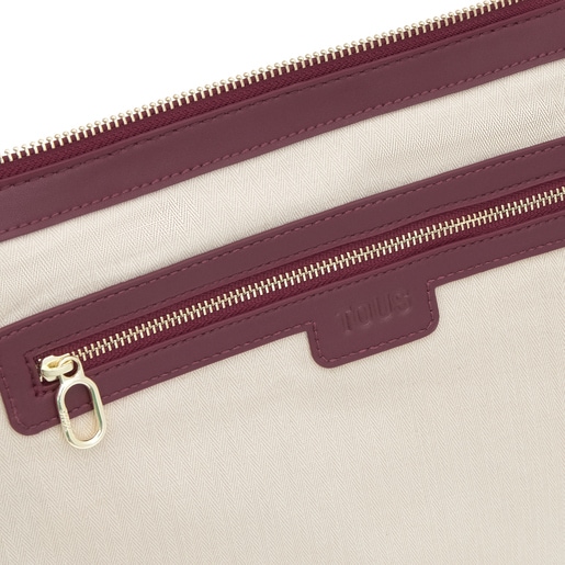 Saca de piel burdeos TOUS Fold