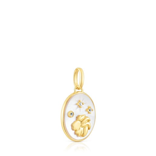 Leo Pendant in silver vermeil with mother-of-pearl and topazes TOUS Horoscope